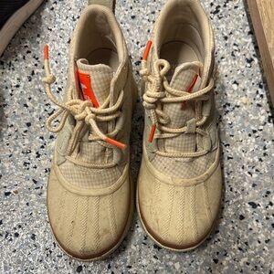 Sorel Kids Beige Sneakers with Orange Accents